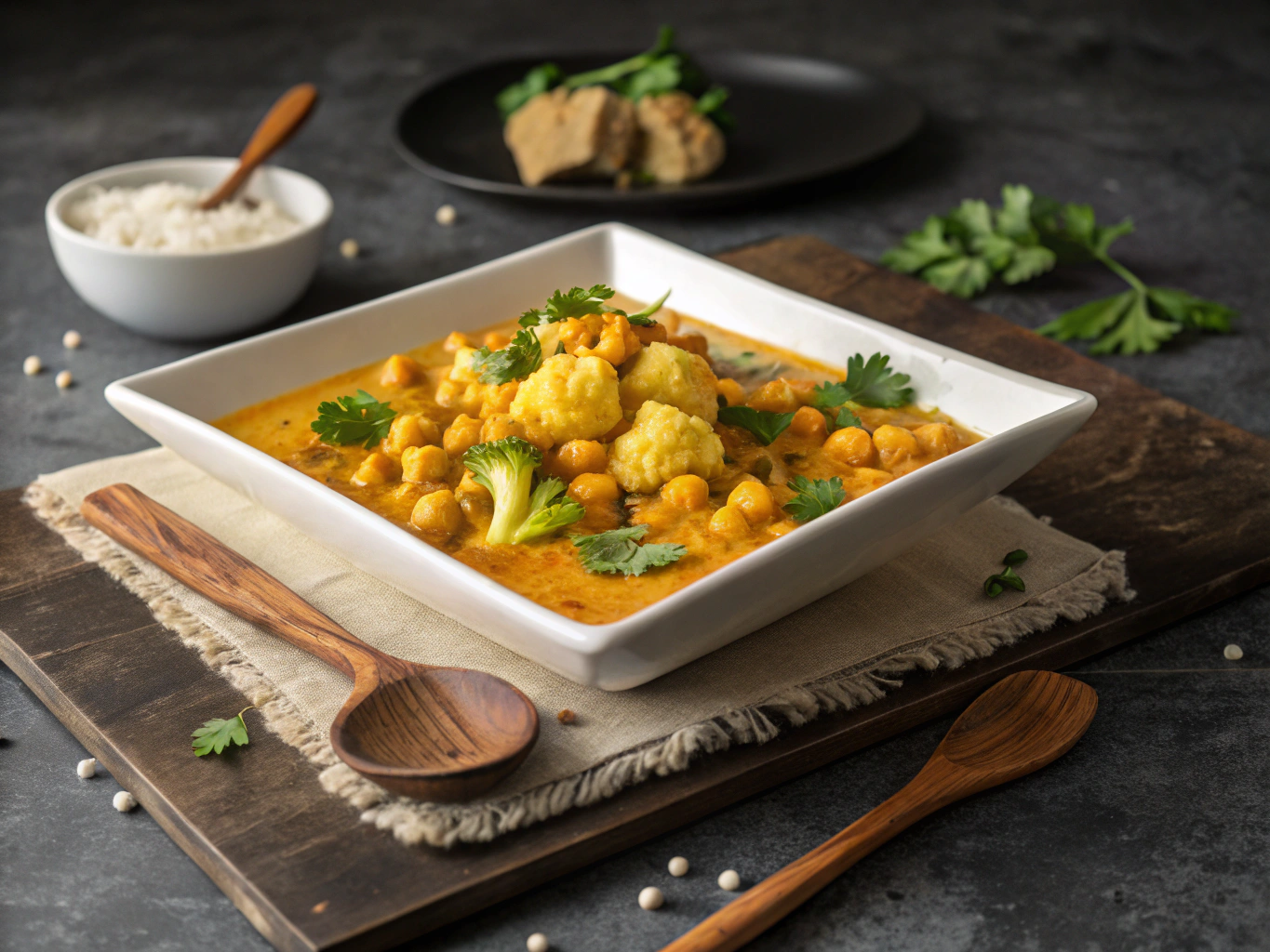 Chickpea and Cauliflower Coconut Curry