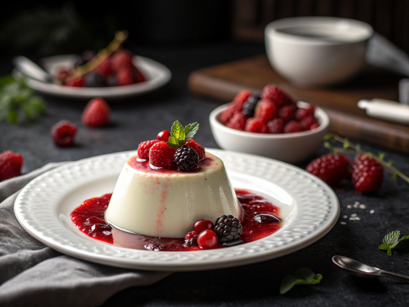 Panna Cotta de Vainilla con Frutos Rojos