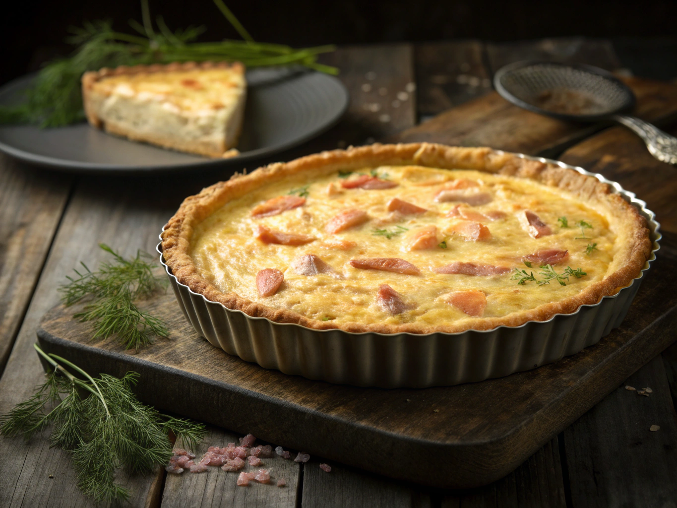 Quiche de Salmón Ahumado con Eneldo